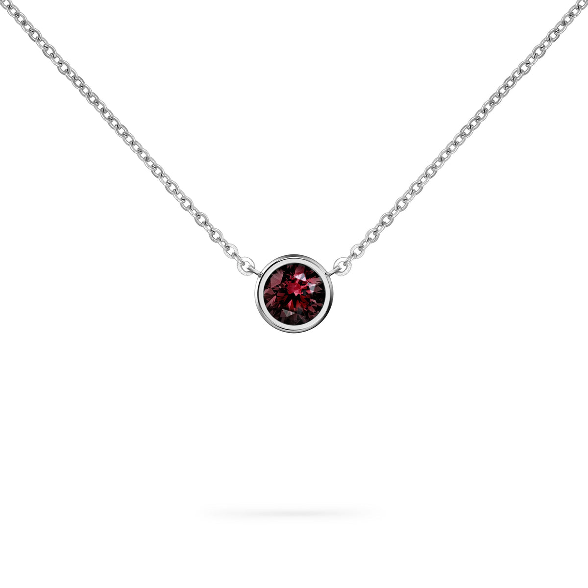 Jamestown Ruby Solitaire Necklace in 14k Gold (July)