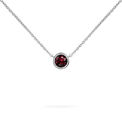 Jamestown Ruby Solitaire Necklace in 14k Gold (July)