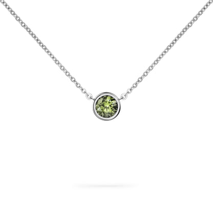 Jamestown Peridot Solitaire Necklace in 14k Gold (August)