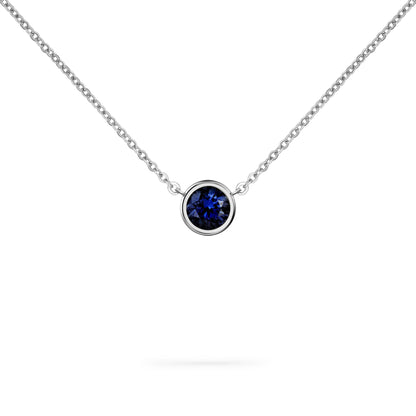 Jamestown Sapphire Solitaire Necklace in 14k Gold (September)