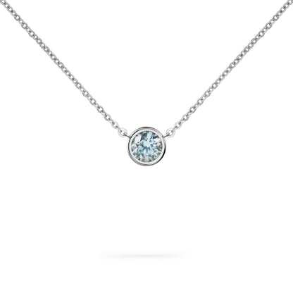 Jamestown Nantucket Blue Topaz Solitaire Necklace in 14k Gold (December)