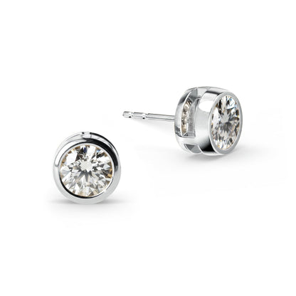 Jamestown White Topaz Stud Earrings in 14k Gold (April)