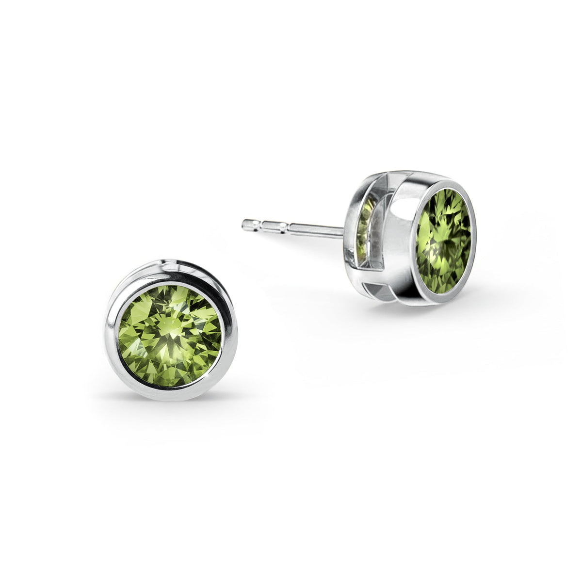 Jamestown Peridot Stud Earrings in 14k Gold (August)