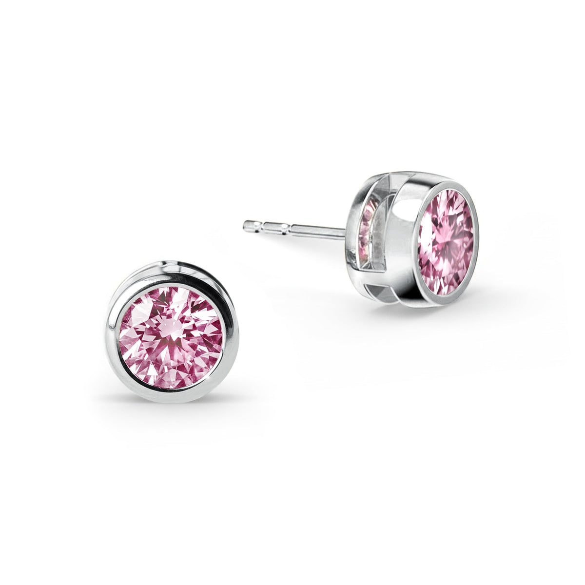 Jamestown Pink Sapphire Stud Earrings in 14k Gold (October)