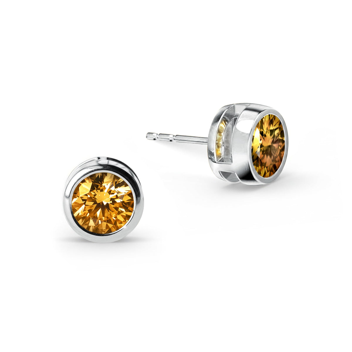 Jamestown Citrine Stud Earrings in 14k Gold (November)