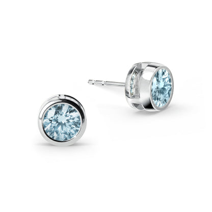 Jamestown Nantucket Blue Topaz Stud Earrings in 14k Gold (December)