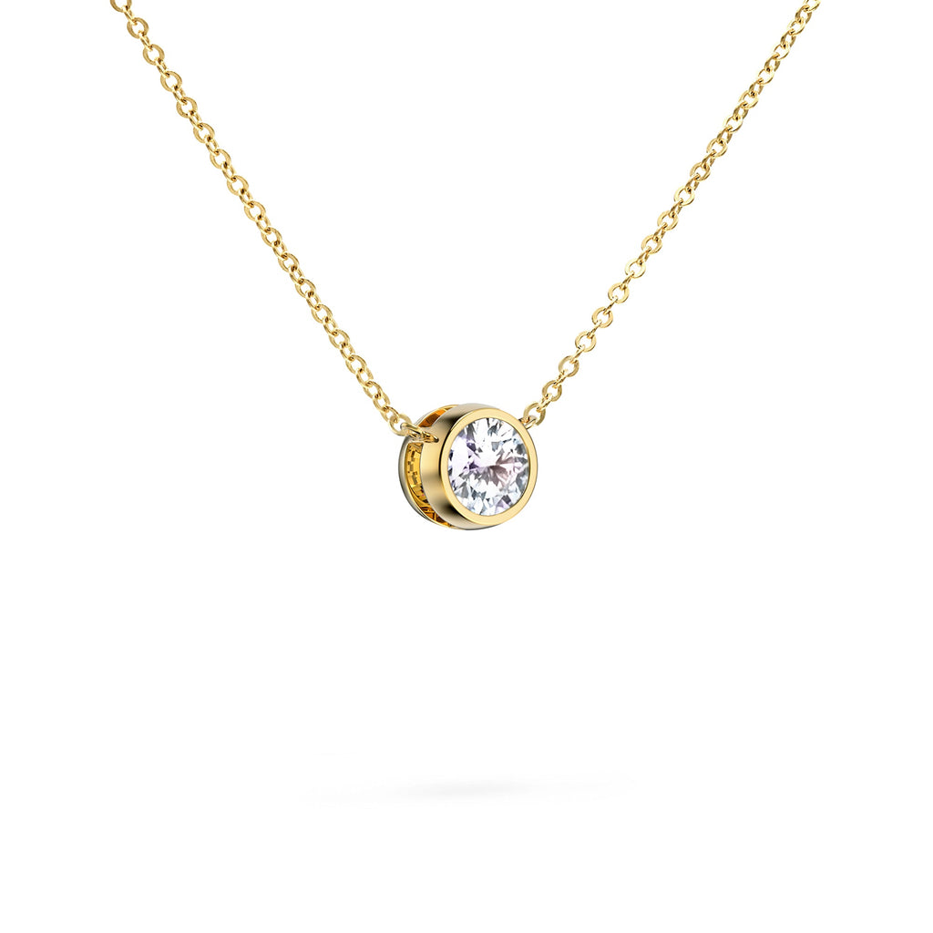 Jamestown Diamond Solitaire Necklace in 14k Gold (April)