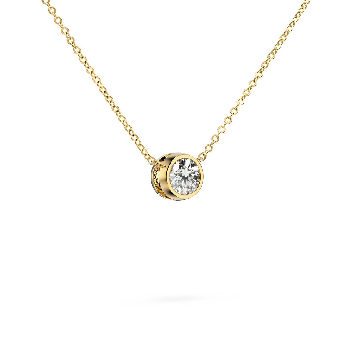 Jamestown White Topaz Solitaire Necklace in 14k Gold (April)