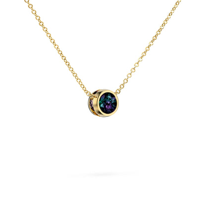 Jamestown Alexandrite Solitaire Necklace in 14k Gold (June)