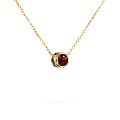 Jamestown Ruby Solitaire Necklace in 14k Gold (July)
