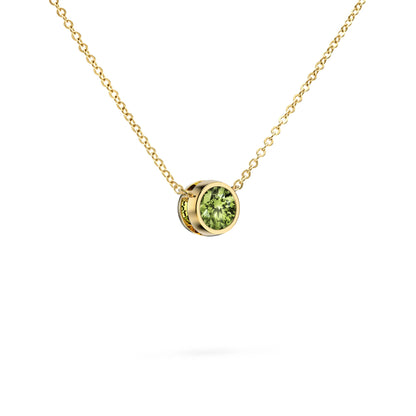 Jamestown Peridot Solitaire Necklace in 14k Gold (August)