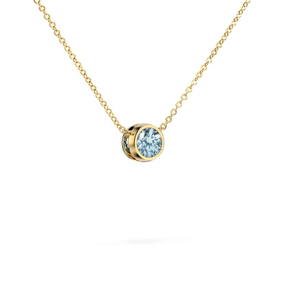 Jamestown Nantucket Blue Topaz Solitaire Necklace in 14k Gold (December)