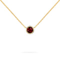 Jamestown Garnet Solitaire Necklace in 14k Gold (January)