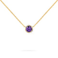 Jamestown Amethyst Solitaire Necklace in 14k Gold (February)