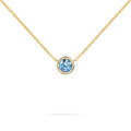 Jamestown Aquamarine Solitaire Necklace in 14k Gold (March)