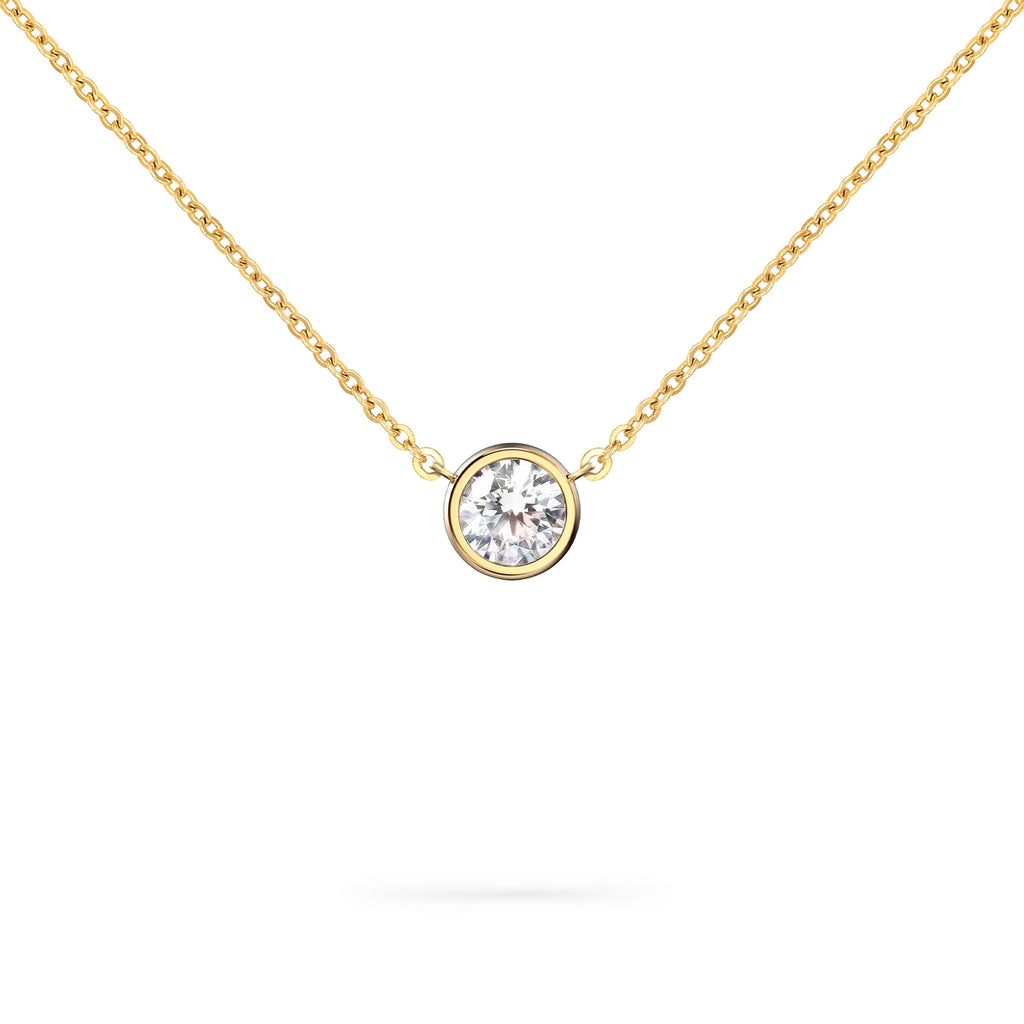 Jamestown Diamond Solitaire Necklace in 14k Gold (April)