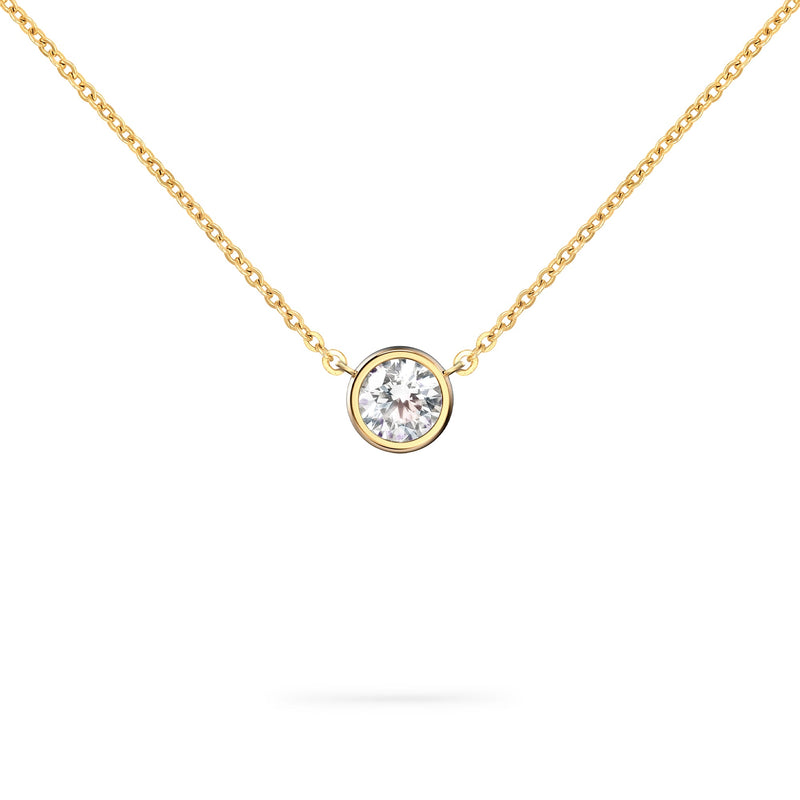 Jamestown Diamond Solitaire Necklace in 14k Gold (April)