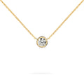 Jamestown White Topaz Solitaire Necklace in 14k Gold (April)