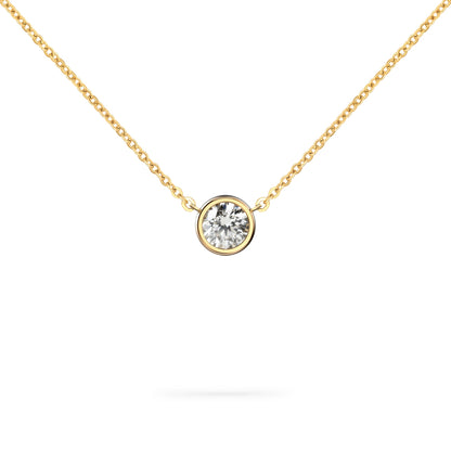 Jamestown White Topaz Solitaire Necklace in 14k Gold (April)
