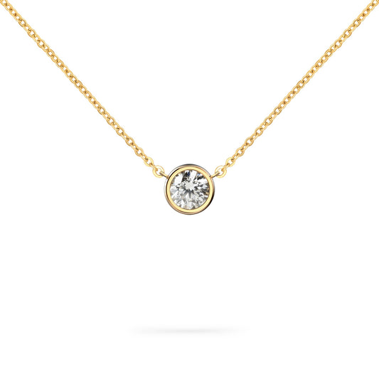 Jamestown White Topaz Solitaire Necklace in 14k Gold (April)