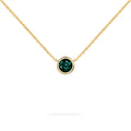 Jamestown Emerald Solitaire Necklace in 14k Gold (May)