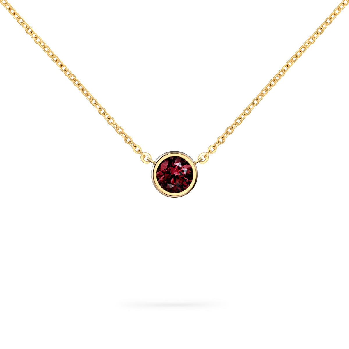 Jamestown Ruby Solitaire Necklace in 14k Gold (July)
