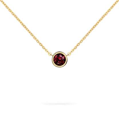 Jamestown Ruby Solitaire Necklace in 14k Gold (July)