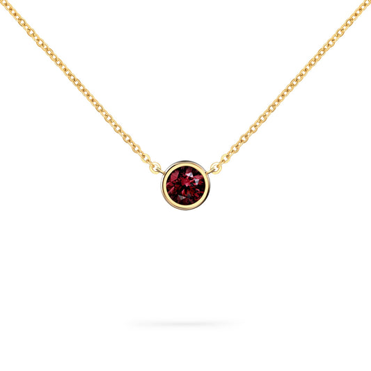 Jamestown Ruby Solitaire Necklace in 14k Gold (July)