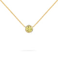 Jamestown Lemon Verbena Quartz Solitaire Necklace in 14k Gold (August)