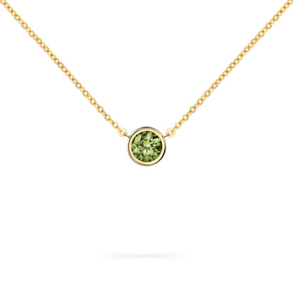Jamestown Peridot Solitaire Necklace in 14k Gold (August)