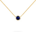 Jamestown Sapphire Solitaire Necklace in 14k Gold (September)