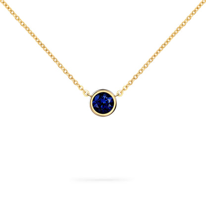 Jamestown Sapphire Solitaire Necklace in 14k Gold (September)
