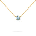 Jamestown Nantucket Blue Topaz Solitaire Necklace in 14k Gold (December)