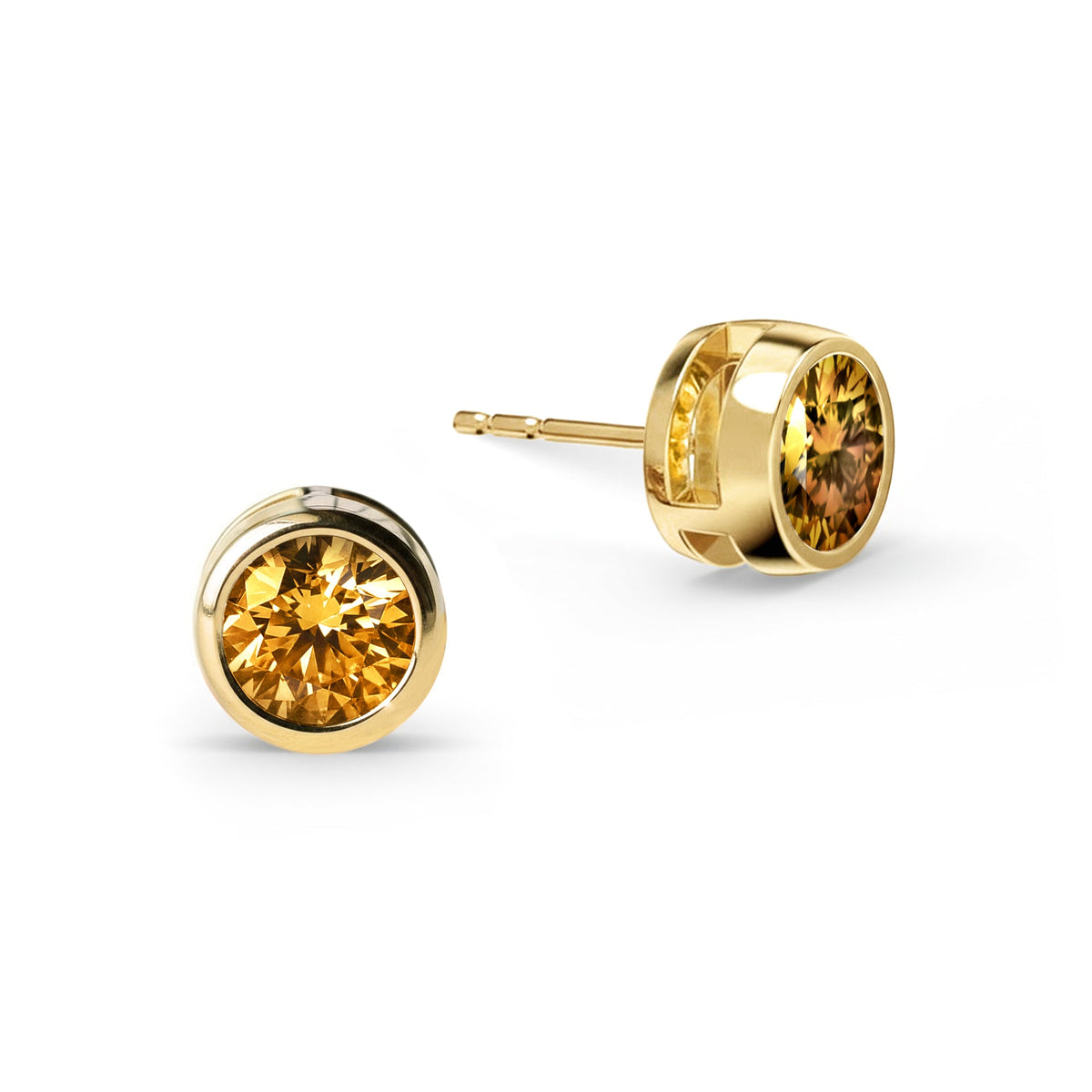 Jamestown Citrine Stud Earrings in 14k Gold (November)