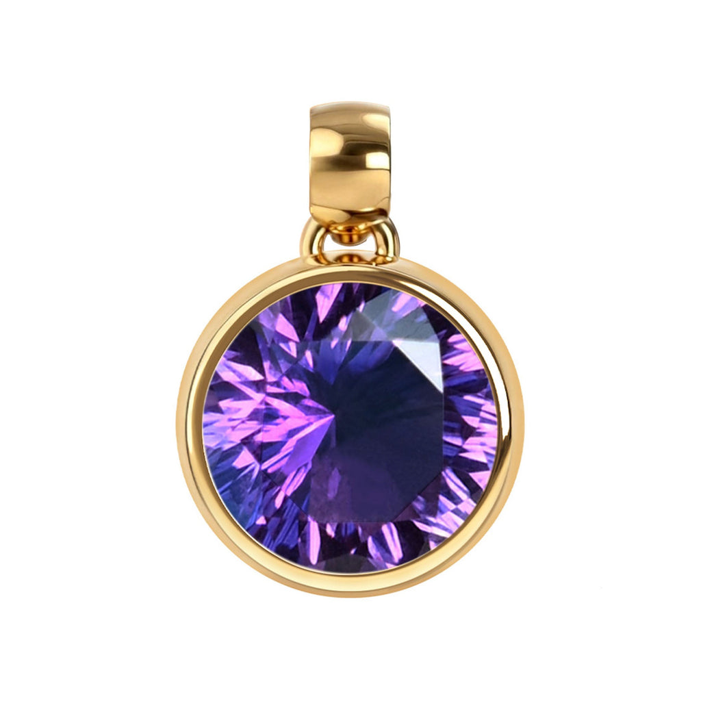 Jamestown Amethyst Pendant in 14k Gold (February)