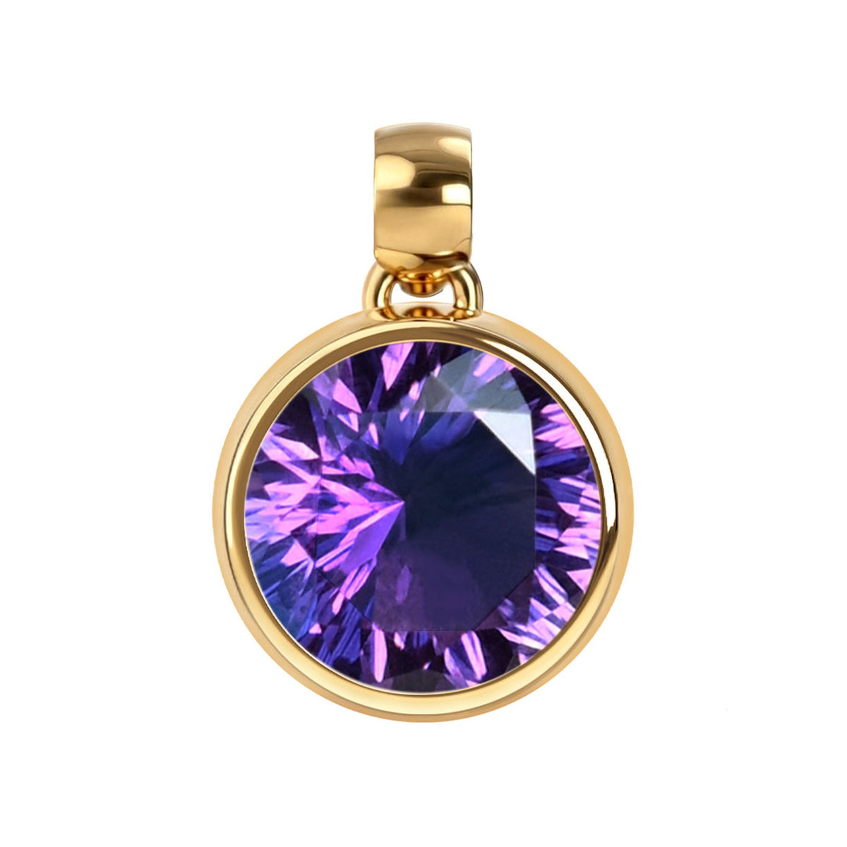 Jamestown Amethyst Pendant in 14k Gold (February)