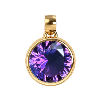 Jamestown Amethyst Pendant in 14k Gold (February)