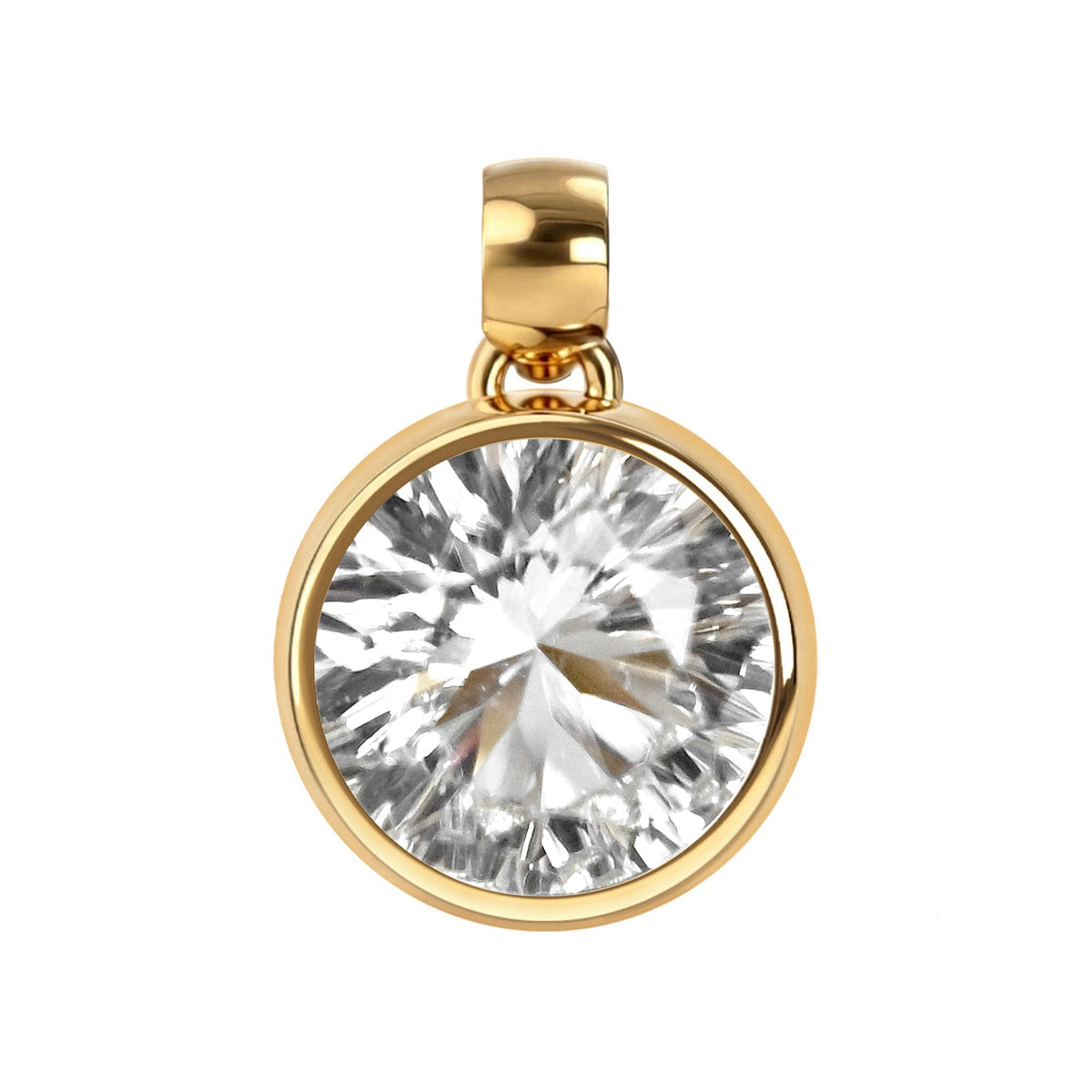 Jamestown White Topaz Pendant in 14k Gold (April)