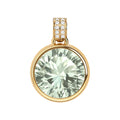 Jamestown Green Amethyst Pendant with Diamond Bail in 14k Gold (February)