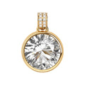 Jamestown White Topaz Pendant with Diamond Bail in 14k Gold (April)