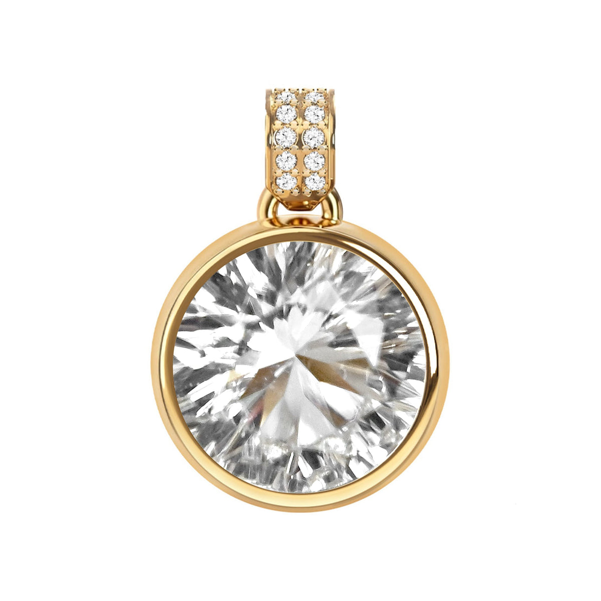 Jamestown Birthstone Pendant with Diamond Bail in 14k Gold