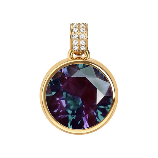 Jamestown Alexandrite Pendant with Diamond Bail in 14k Gold (June)