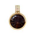 Jamestown Smoky Quartz Pendant with Diamond Bail in 14k Gold (November)