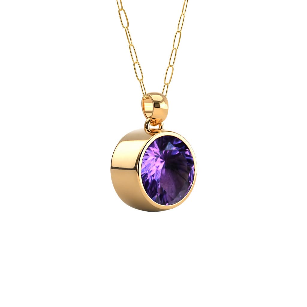 Jamestown Amethyst Pendant in 14k Gold (February)