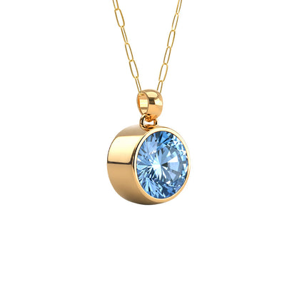 Jamestown Aquamarine Pendant in 14k Gold (March)