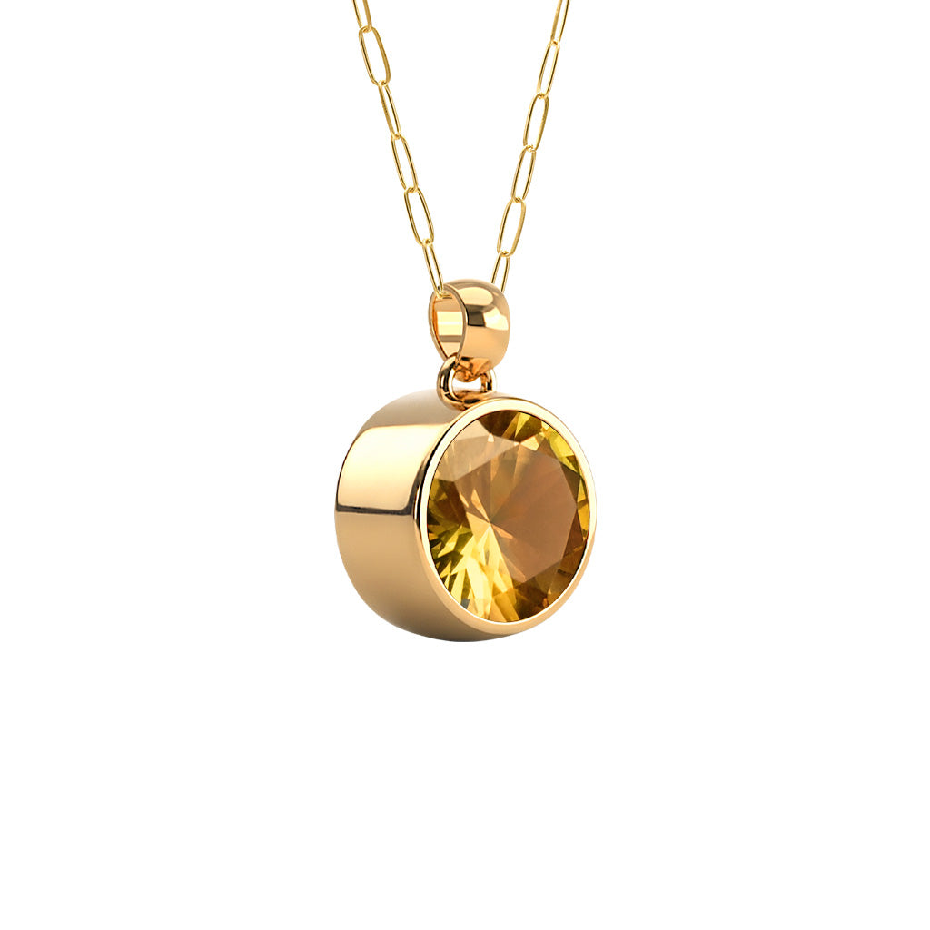 Jamestown Citrine Pendant in 14k Gold (November)