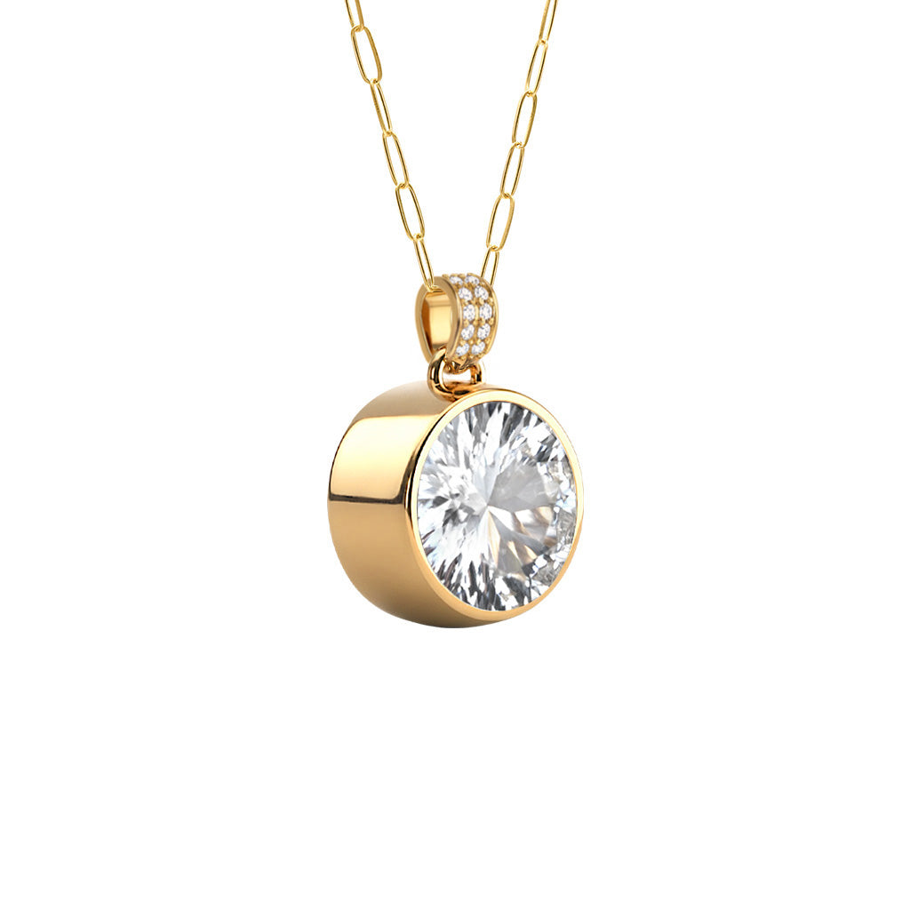 Jamestown Birthstone Pendant with Diamond Bail in 14k Gold