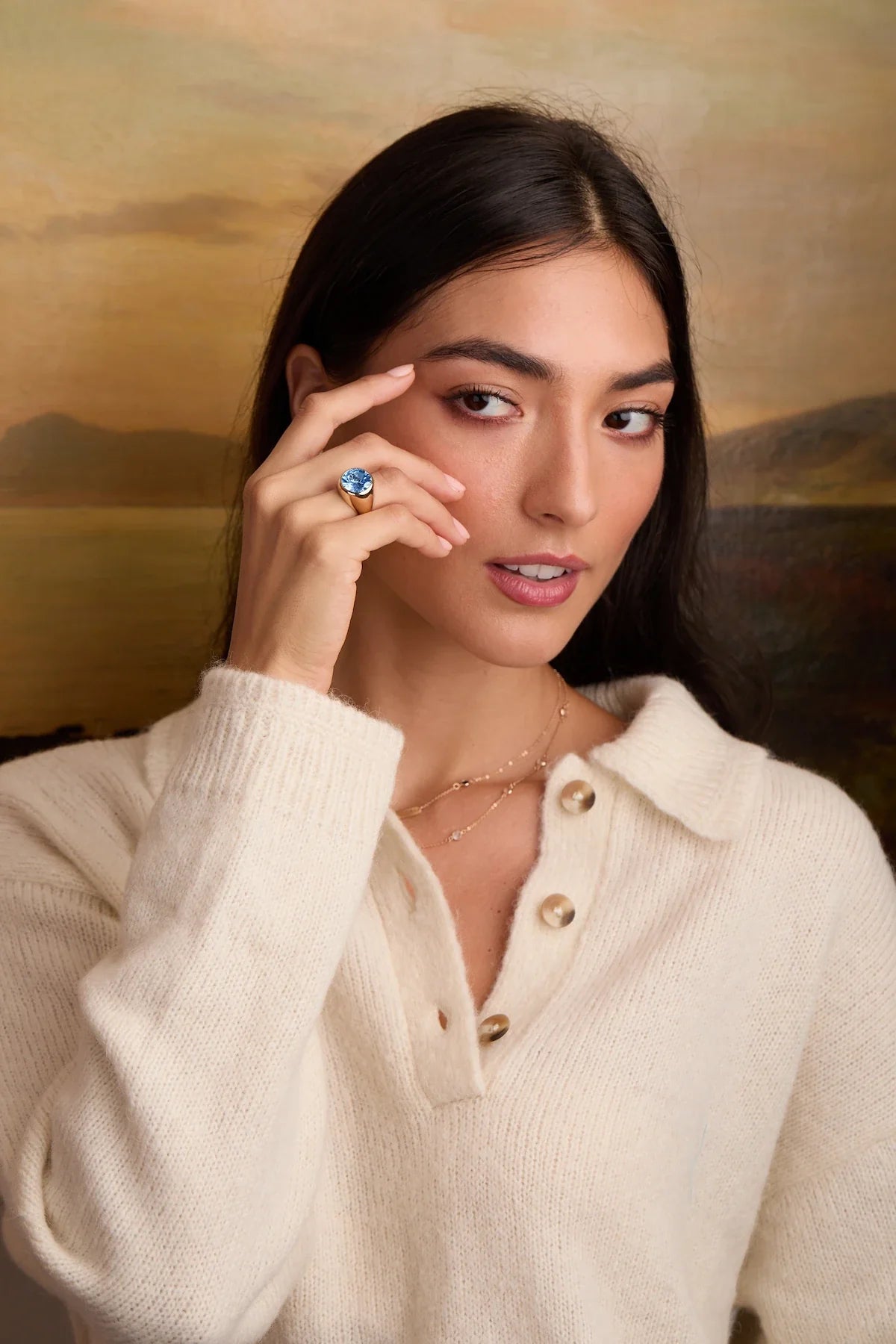 Jamestown Aquamarine Ring in 14k Gold (March)