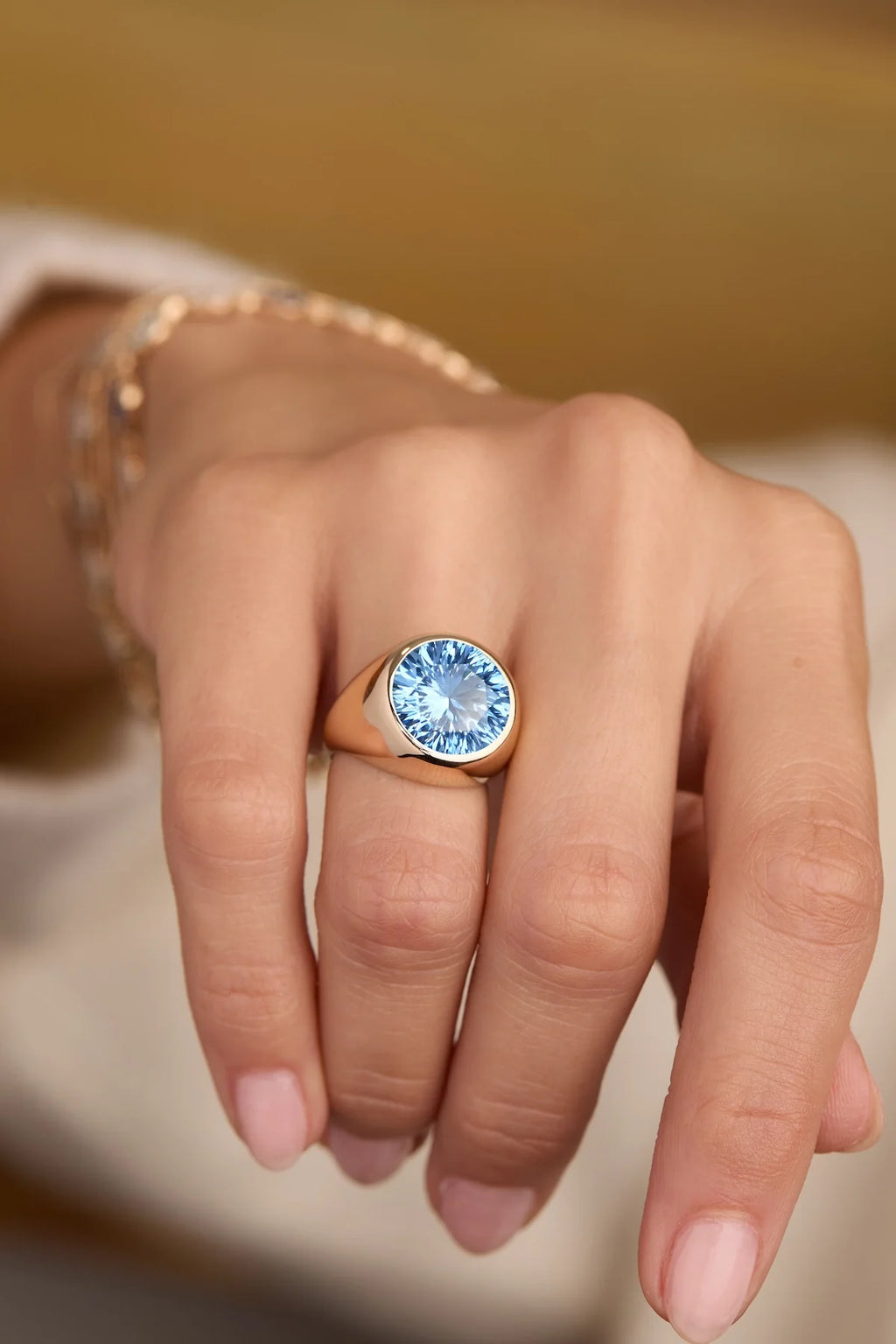 Jamestown Aquamarine Ring in 14k Gold (March)