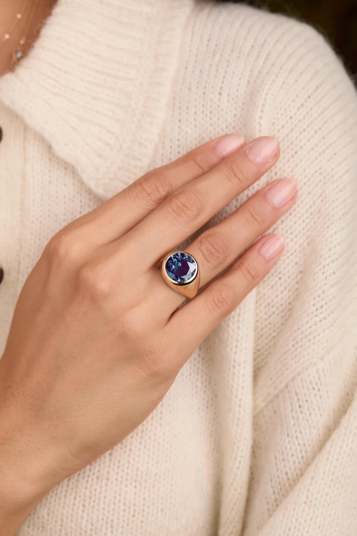 Jamestown Alexandrite Ring in 14k Gold (June)